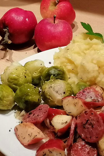 Steckrüben-Kartoffelstampf